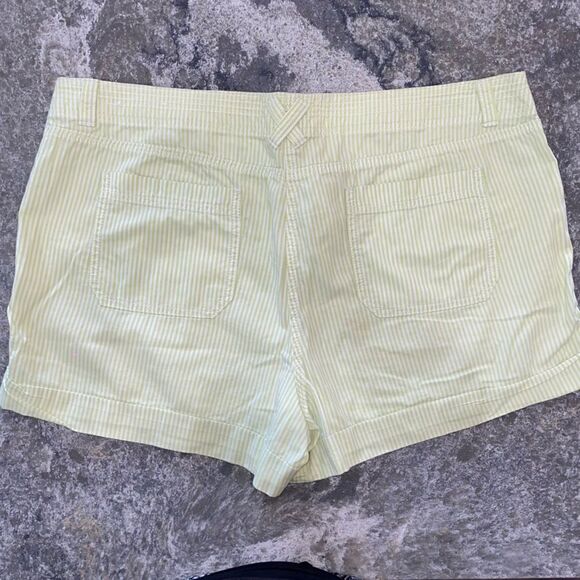 Ann Taylor Loft Womens Cotton Striped Mid Rise Shorts Green White Size 16 - Picture 5 of 8